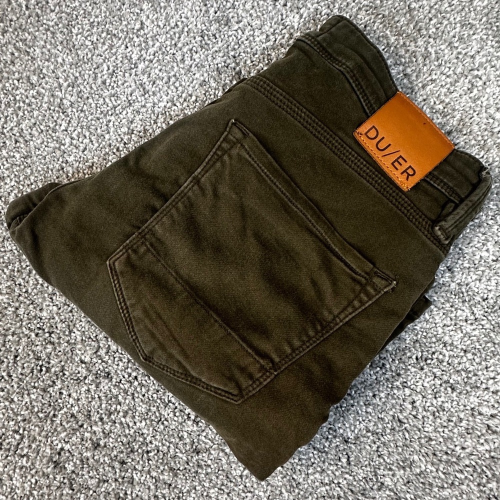 DU/ER N2X Slim Fit Shorts Mens 30 Olive Green Performance Stretch Tencel READ